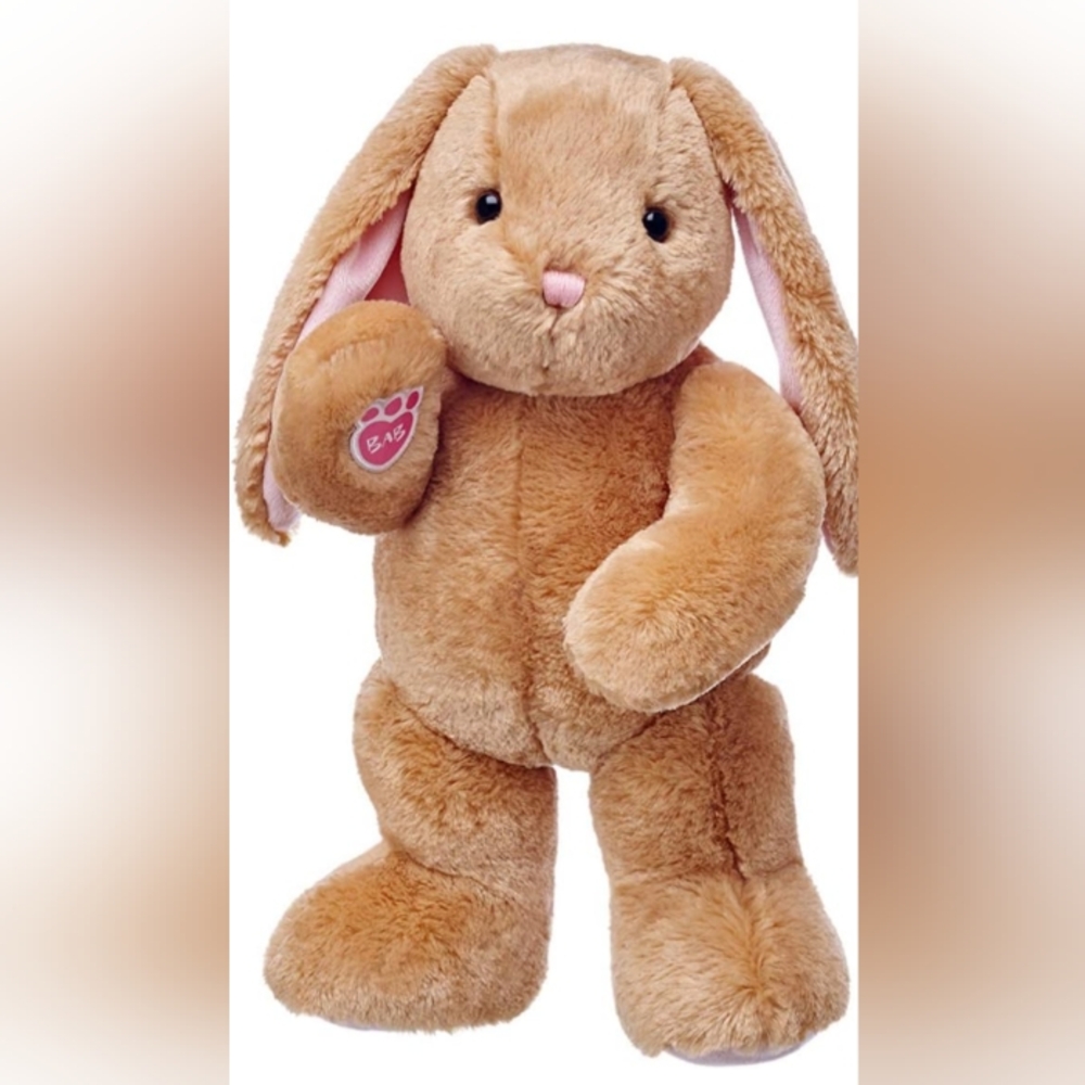 Build A Bear Bunny Rabbit Pawlette Classic Beige Pink Plush Stuffed Animal BAB